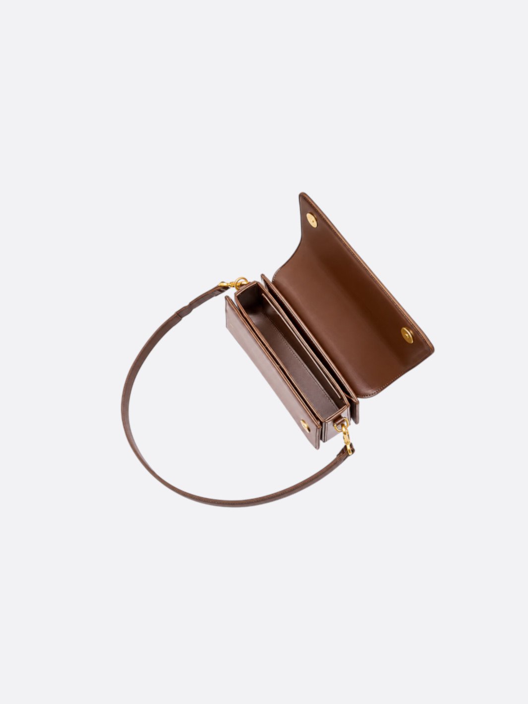 Leather trapezoid shoulder bag