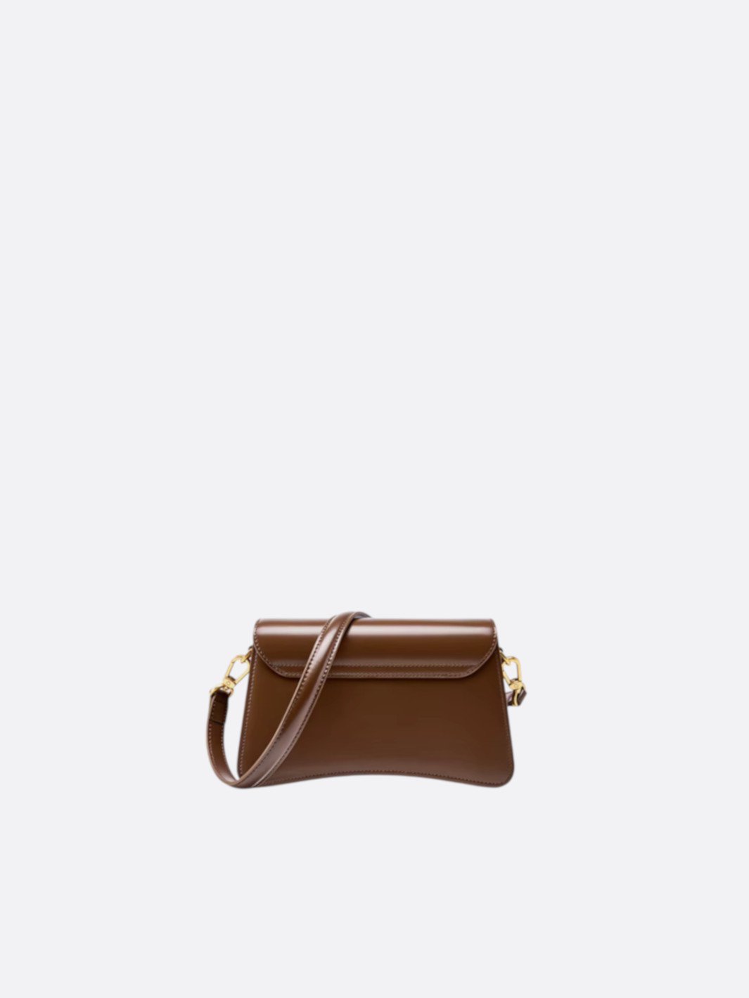 Leather trapezoid shoulder bag
