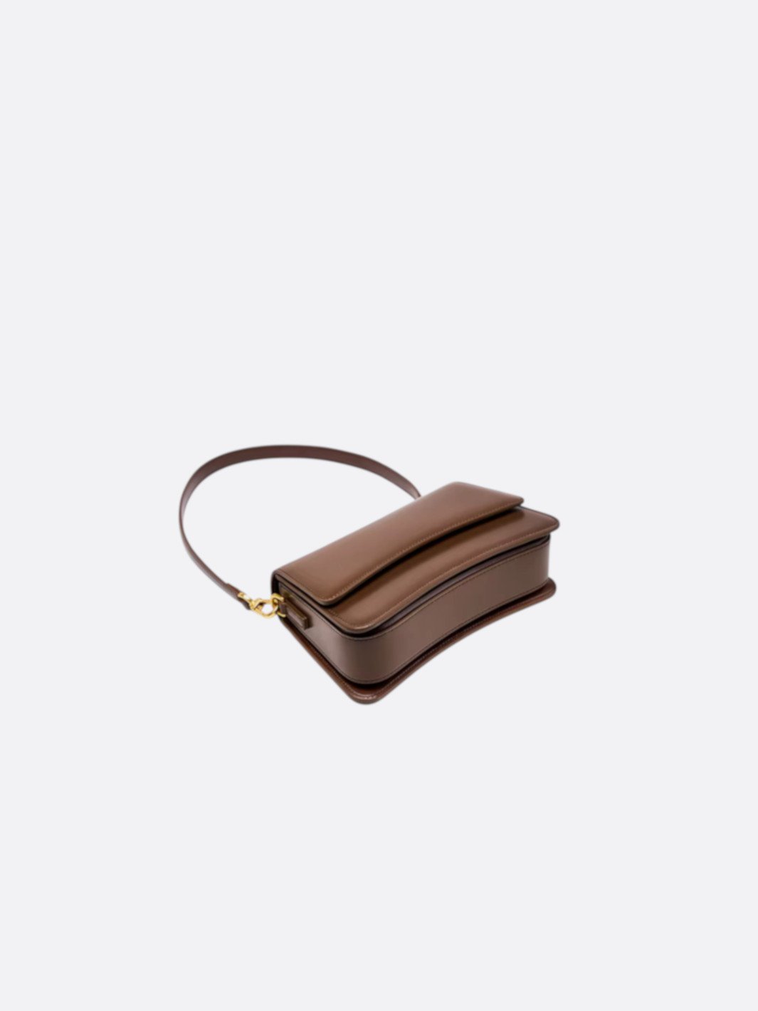 Leather trapezoid shoulder bag