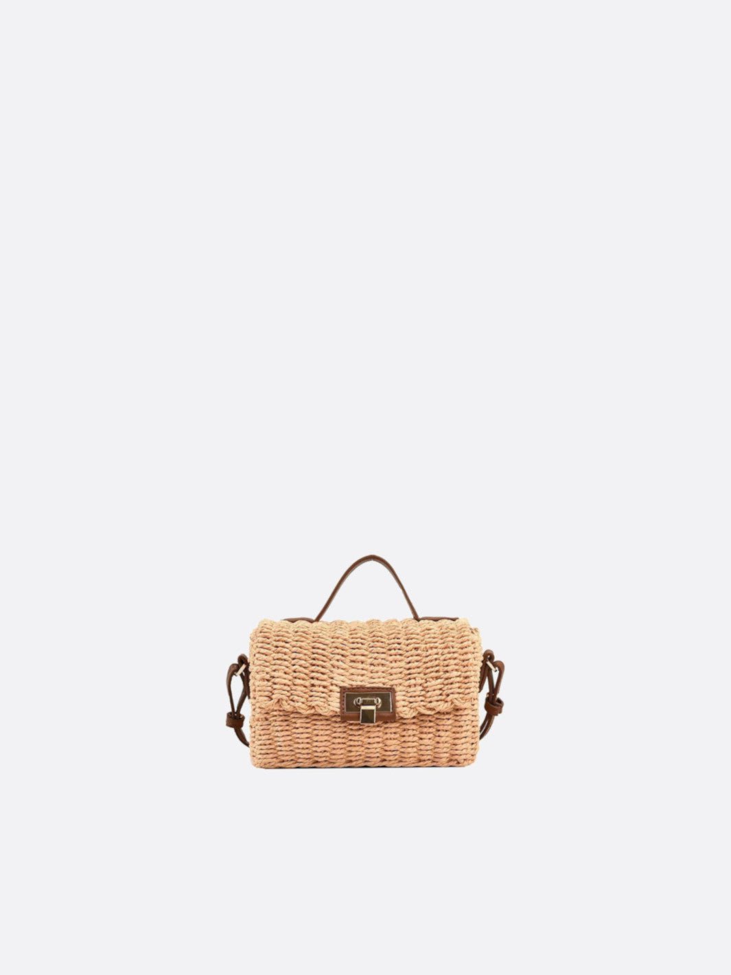sac bandoulière tressé marron clair