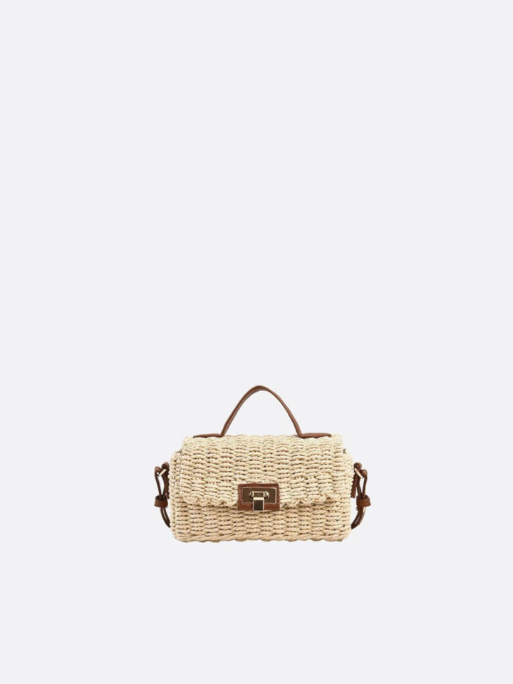 sac bandoulière tressé beige