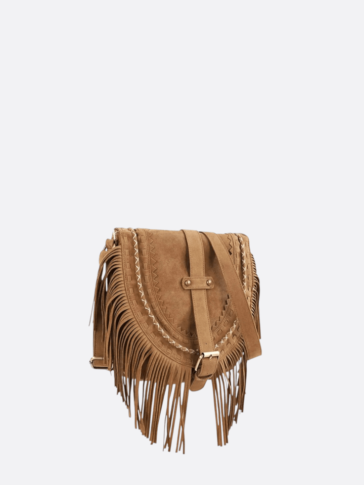 Sac besace daim à franges <br>Maravelle