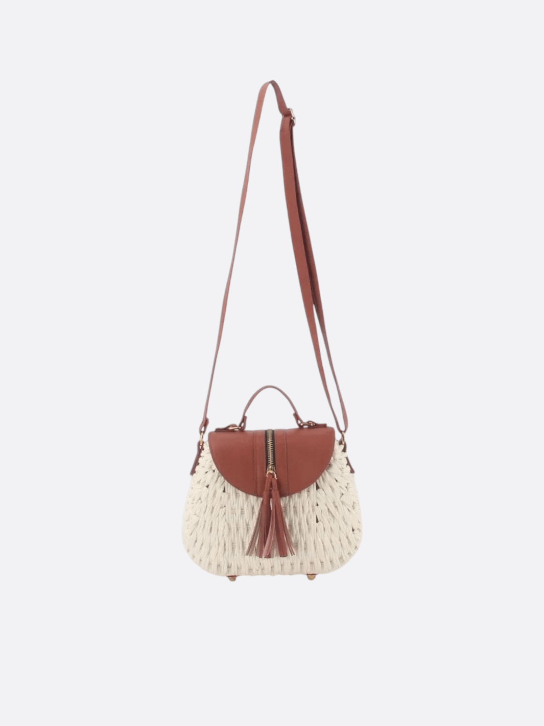 Sac besace paille blanc