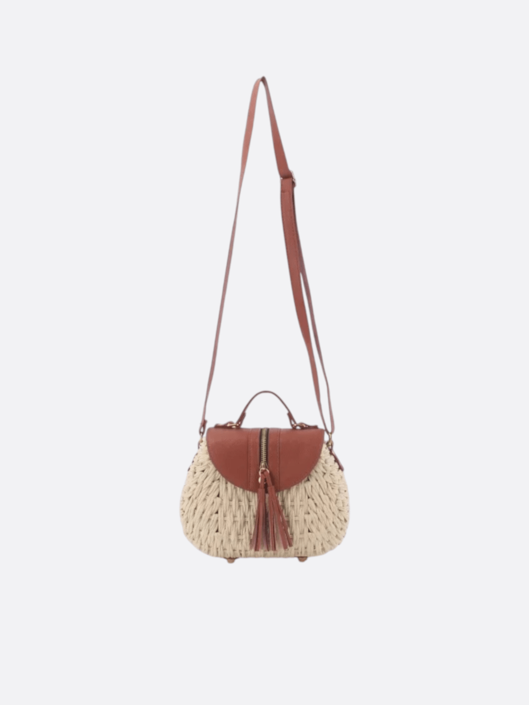 Sac besace paille blanc ivoire