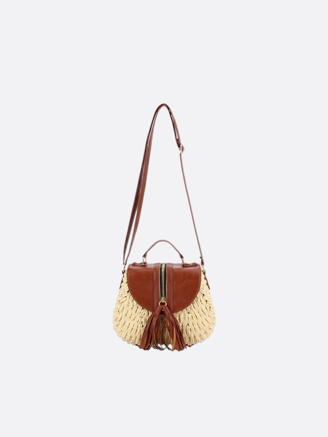 Sac besace paille blanc ivoire