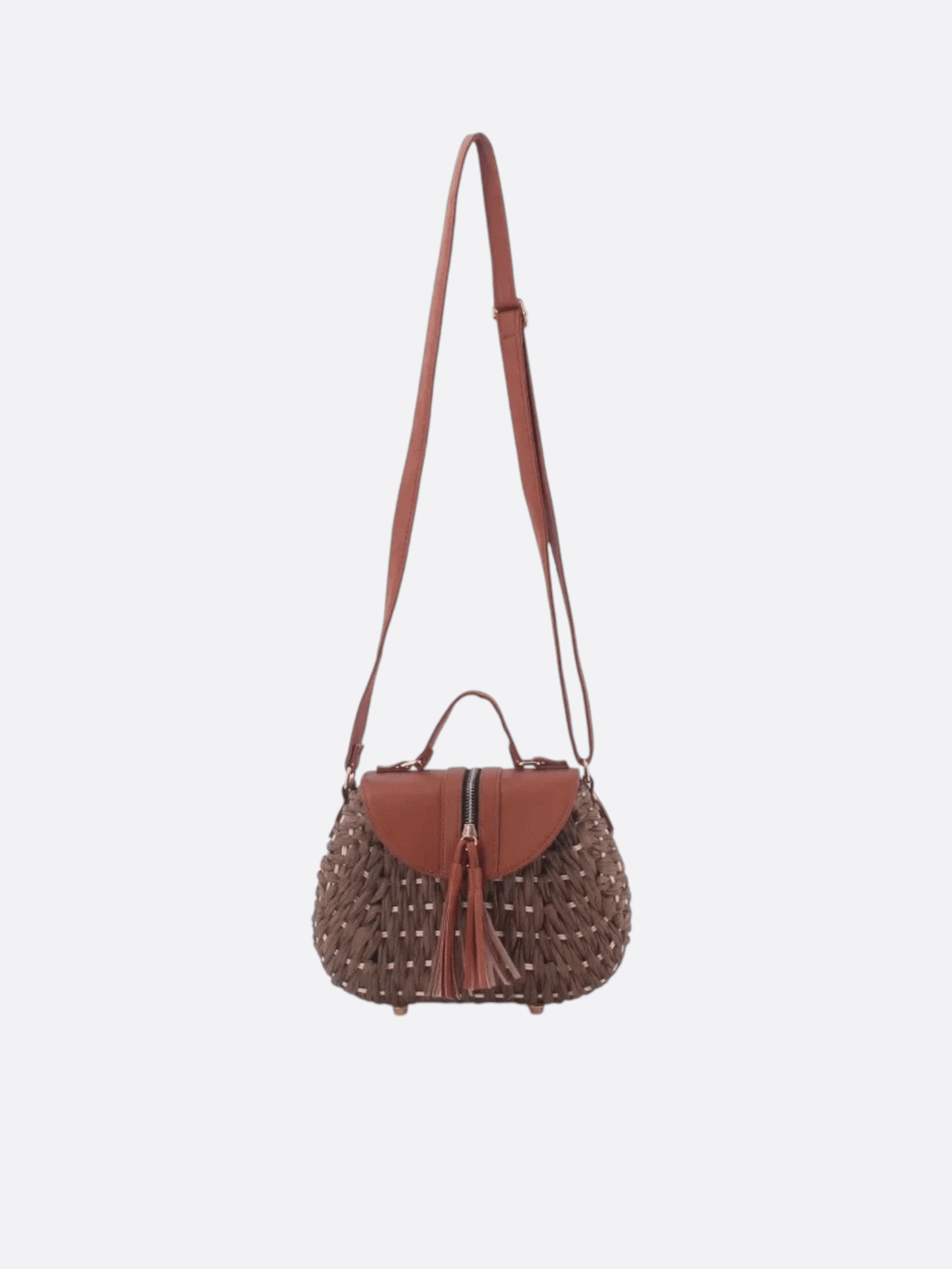 Sac besace paille kaki