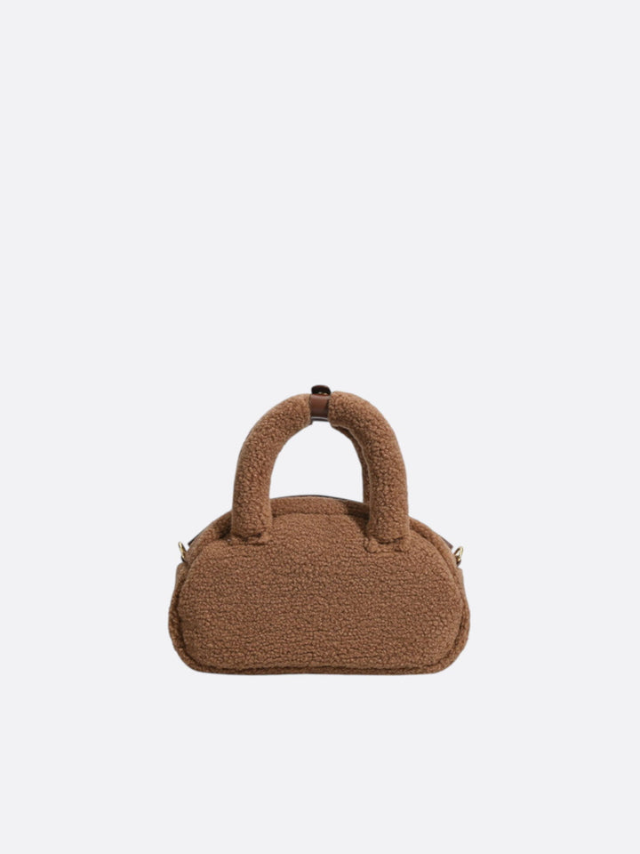 Sac bowling en moumoute marron <br>Moka