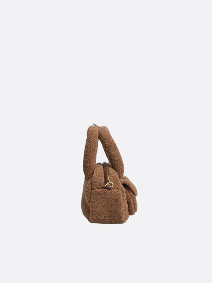 Sac bowling en moumoute marron <br>Moka