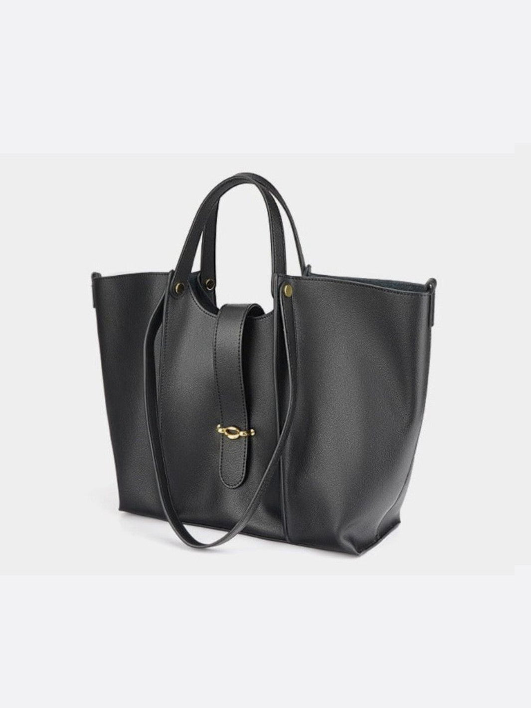 sac cabas noir cuir