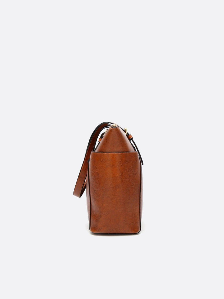 Sac cabas camel en cuir <br>Solaro