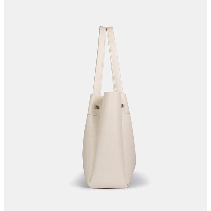 White leather tote bag