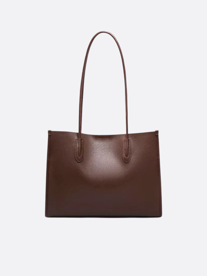 sac cabas cuir marron foncé