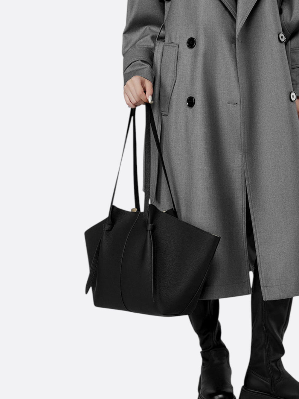 Sac cabas cuir noir femme