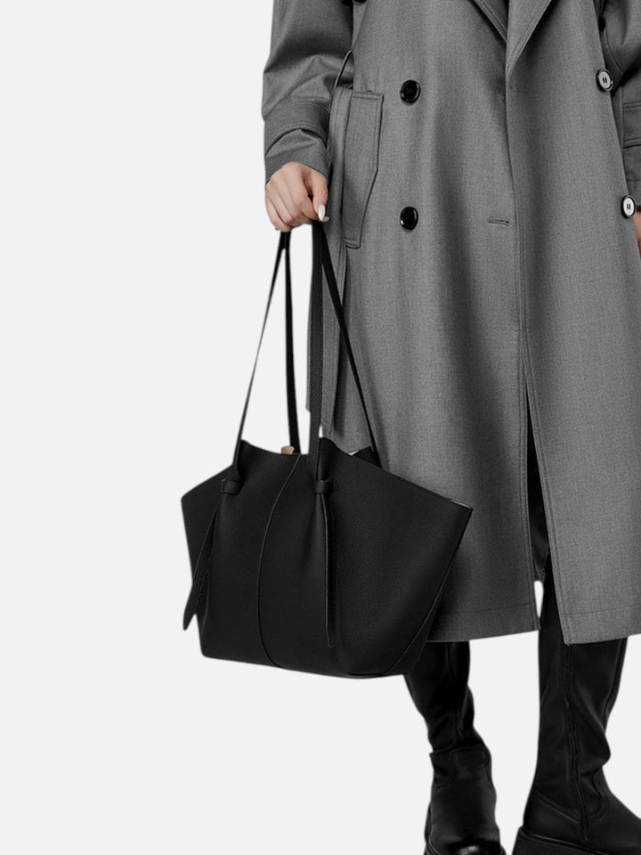 Sac cabas cuir noir femme