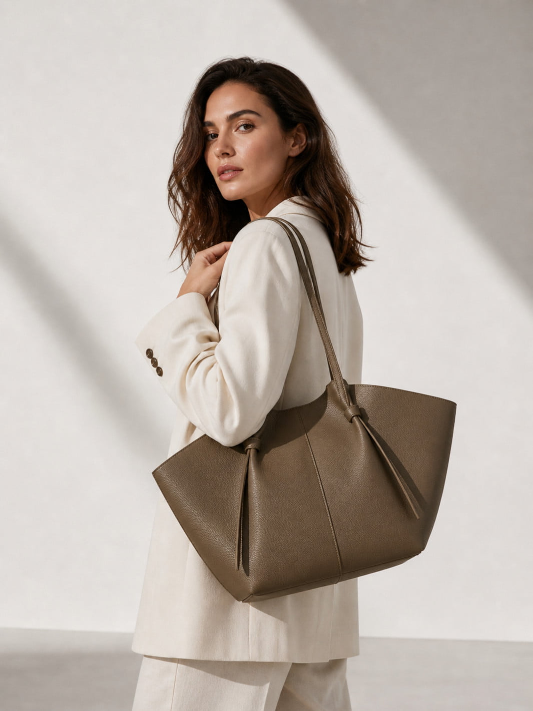 Sac cabas cuir marron