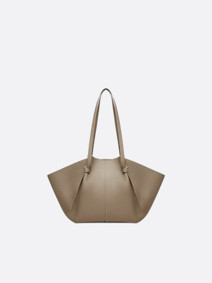 Sac cabas cuir grège rigide
