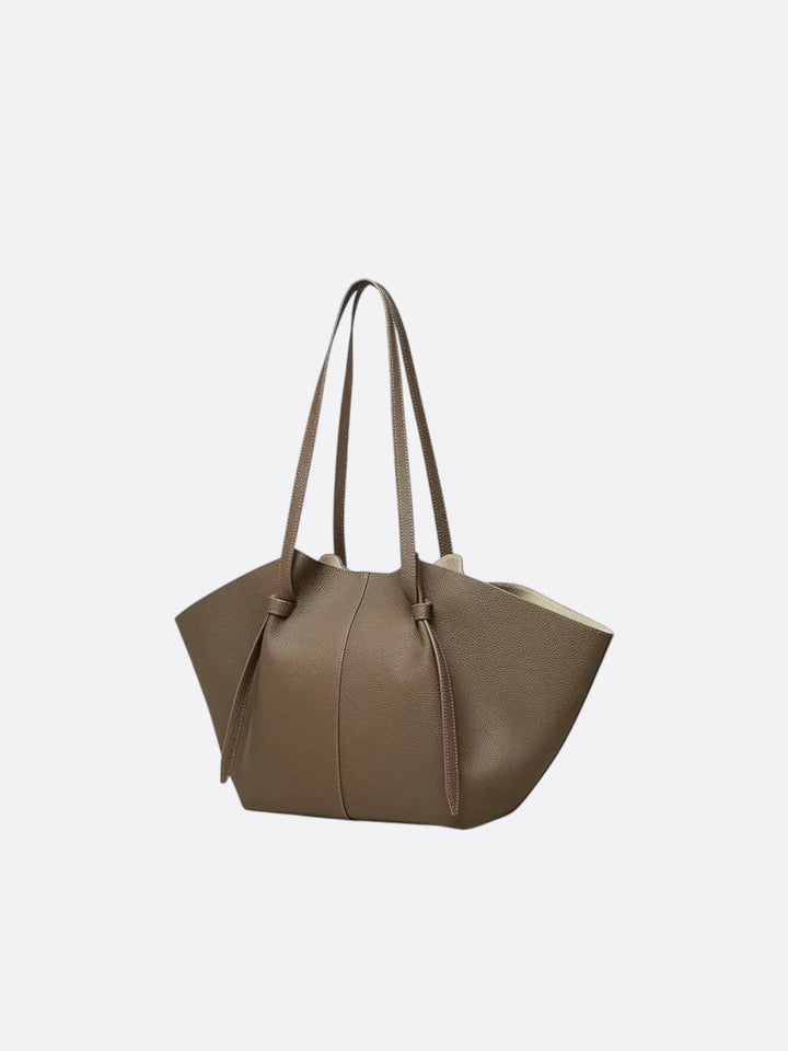 Sac cabas cuir marron rigide