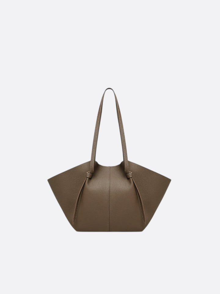 Sac cabas cuir marron rigide