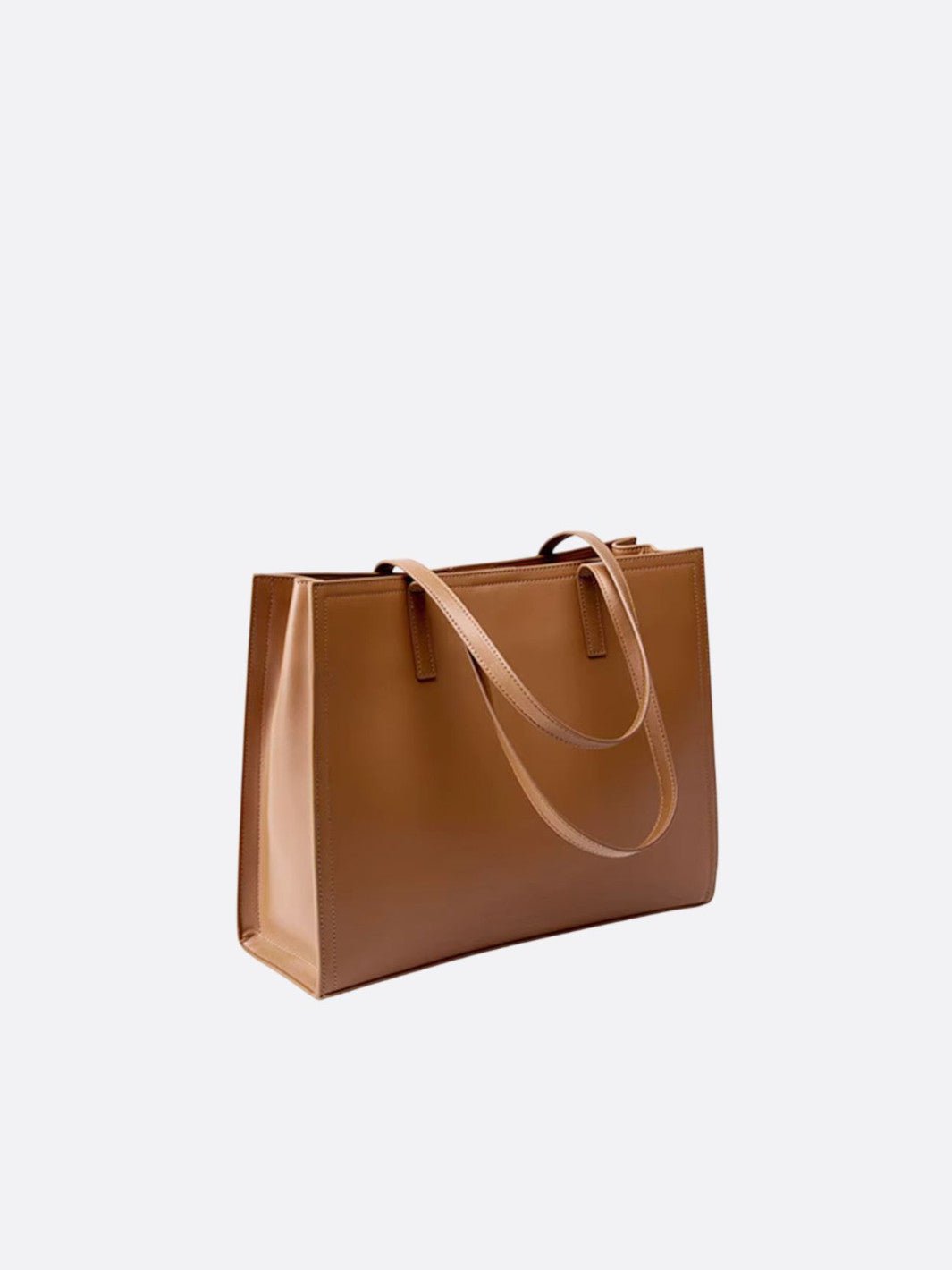 sac cabas cuir camel femme
