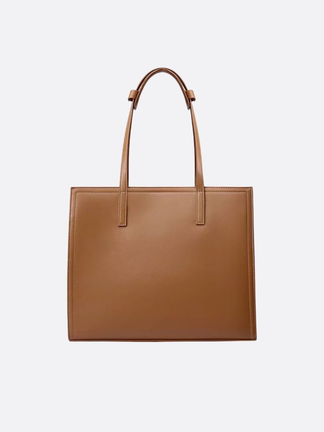 sac cabas cuir camel porté épaule