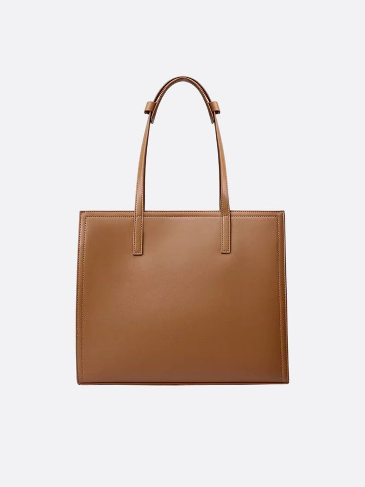 sac cabas cuir camel porté épaule