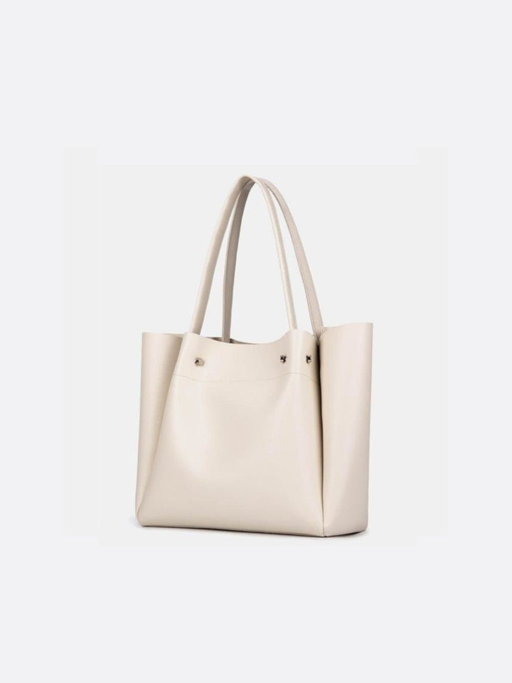 sac cabas blanc cuir