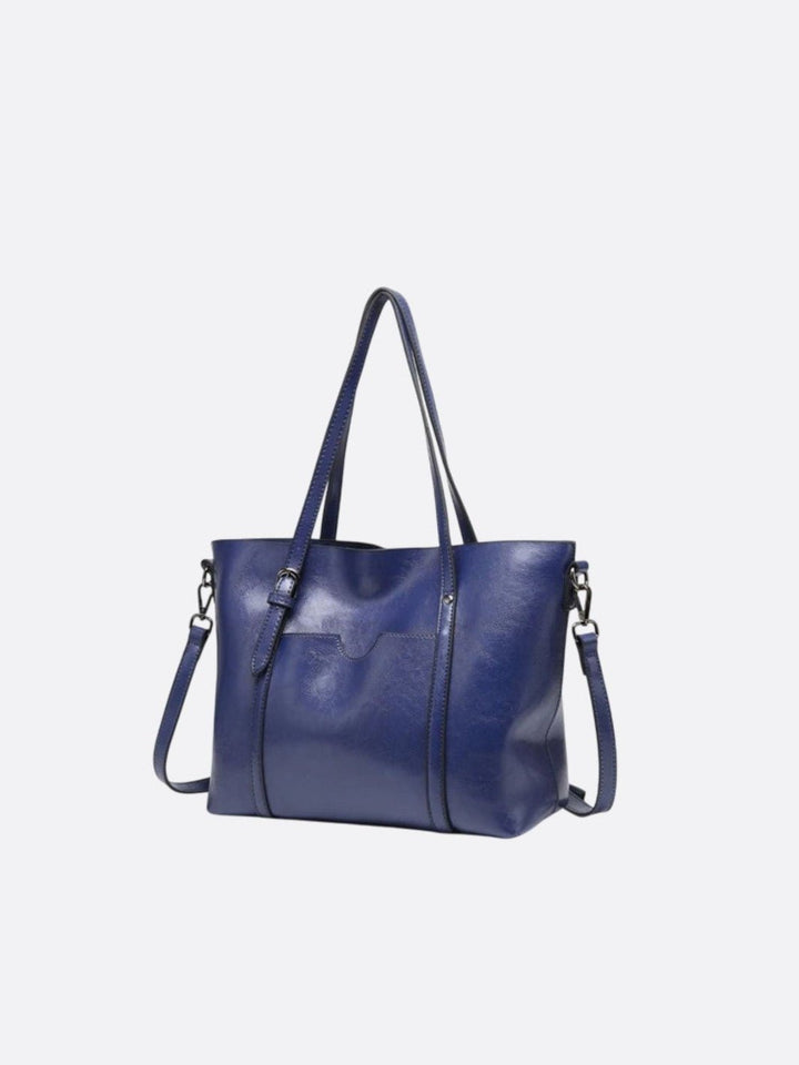 sac cabas cuir bleu