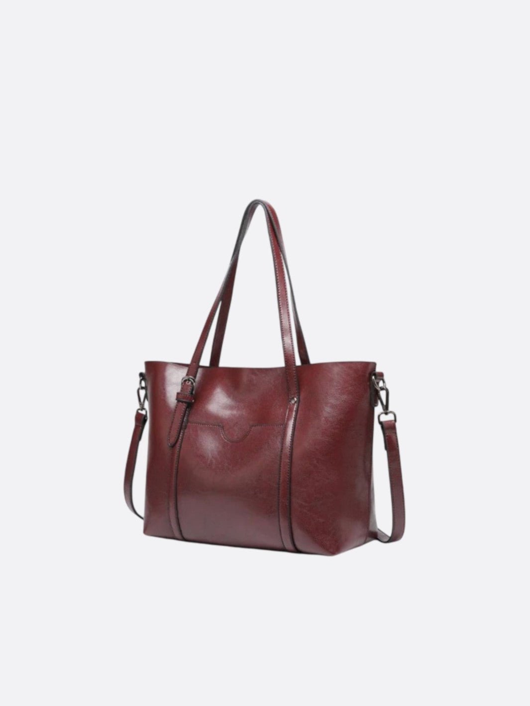 sac cabas cuir bordeaux