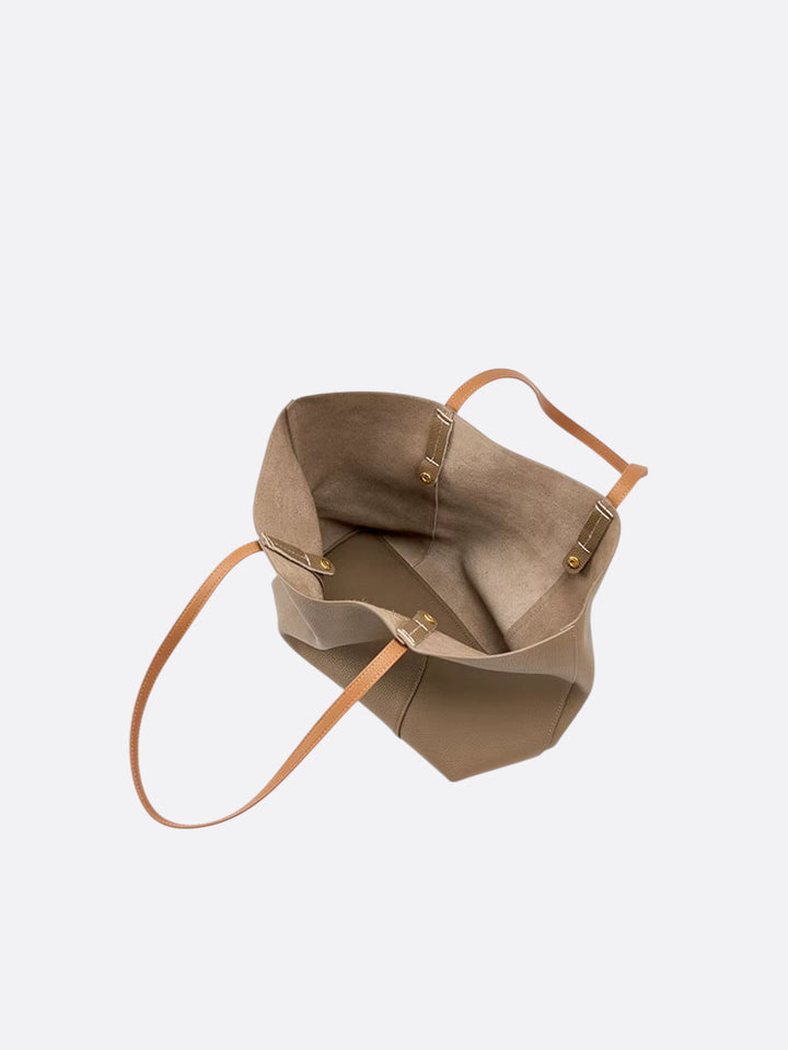 Sac cabas en cuir grainé <br>Moss