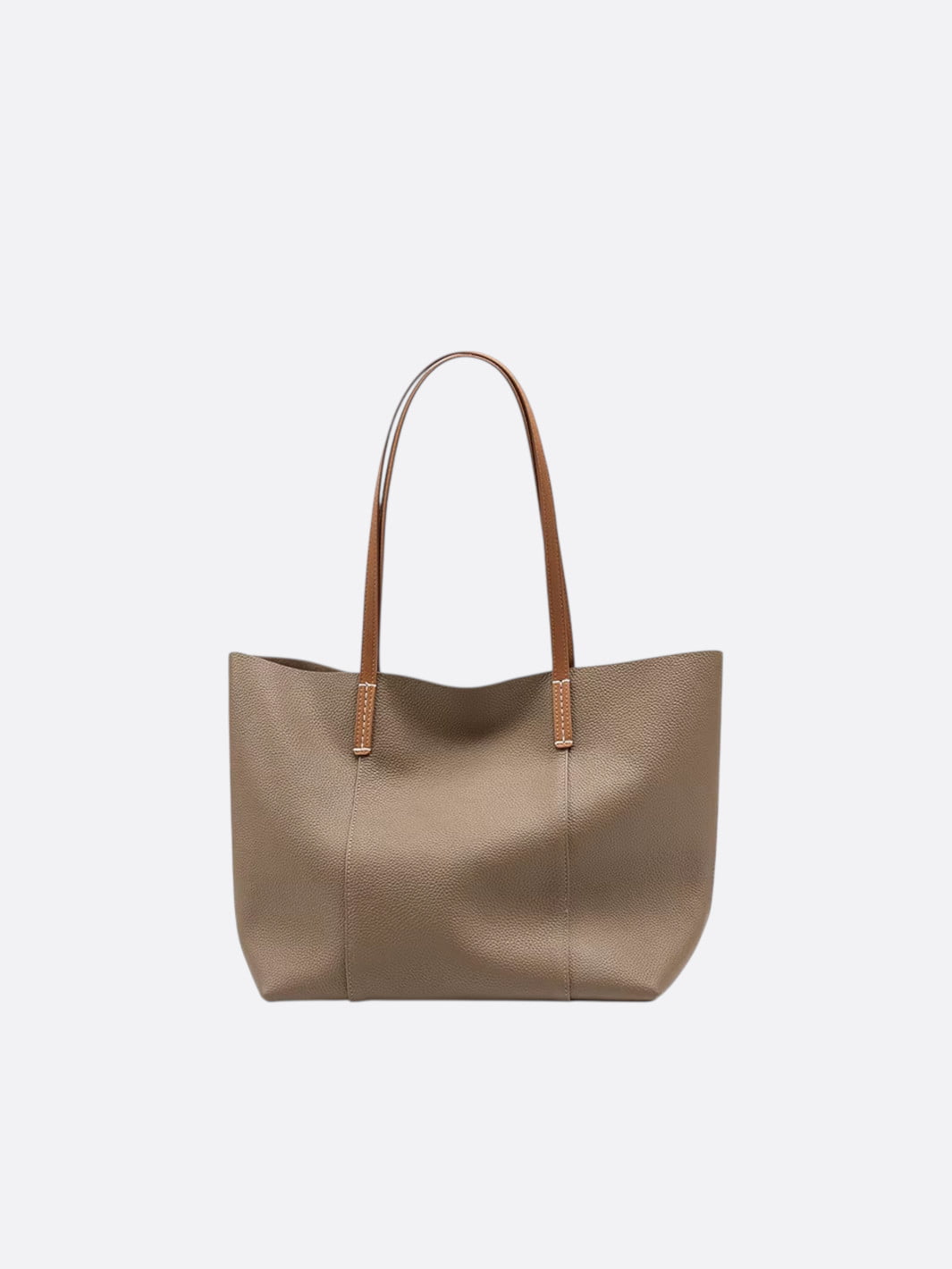 sac cabas cuir grainé kaki