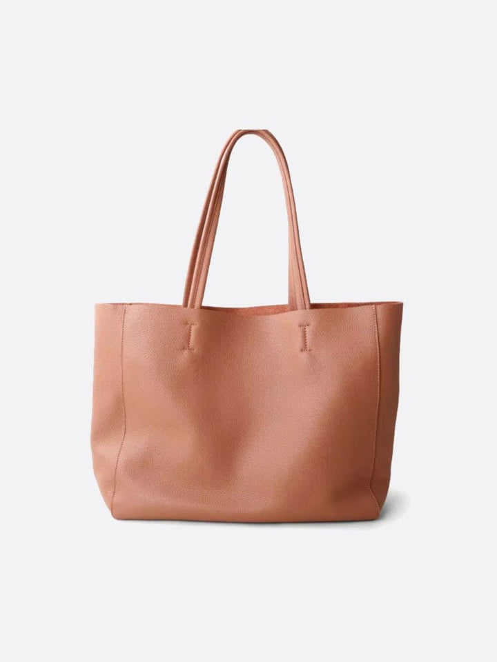 Sac cabas cuir souple beige