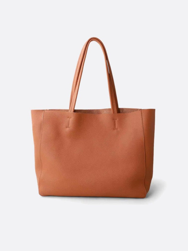 Sac cabas cuir souple camel