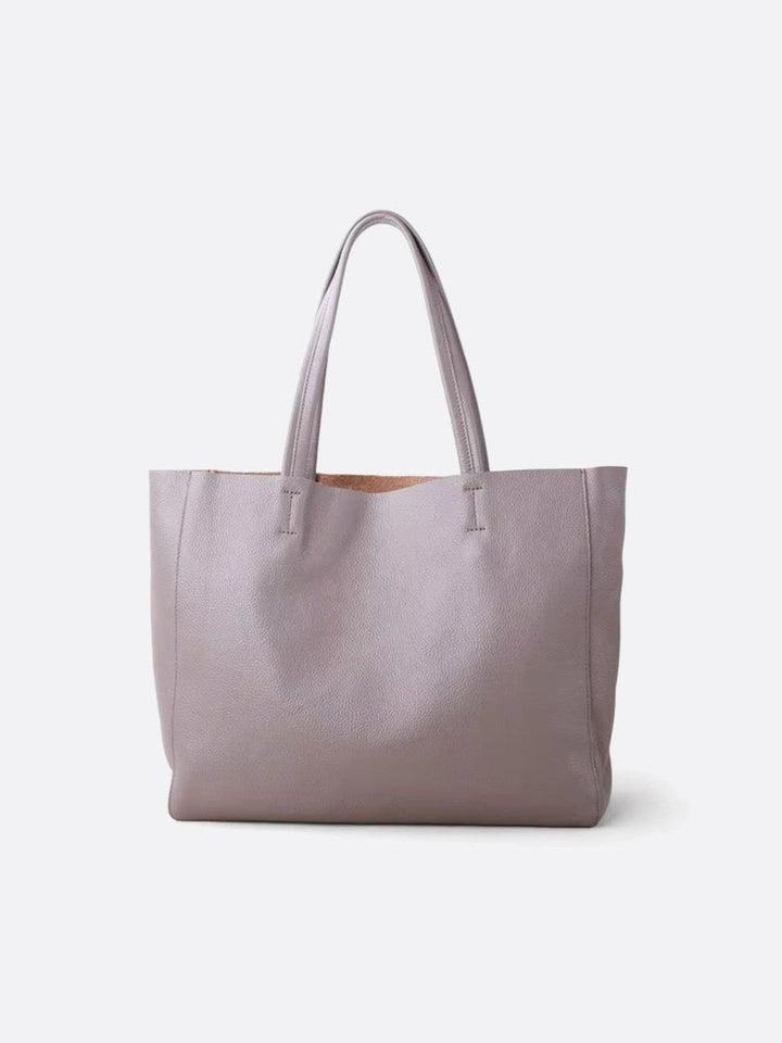 Sac cabas cuir souple gris