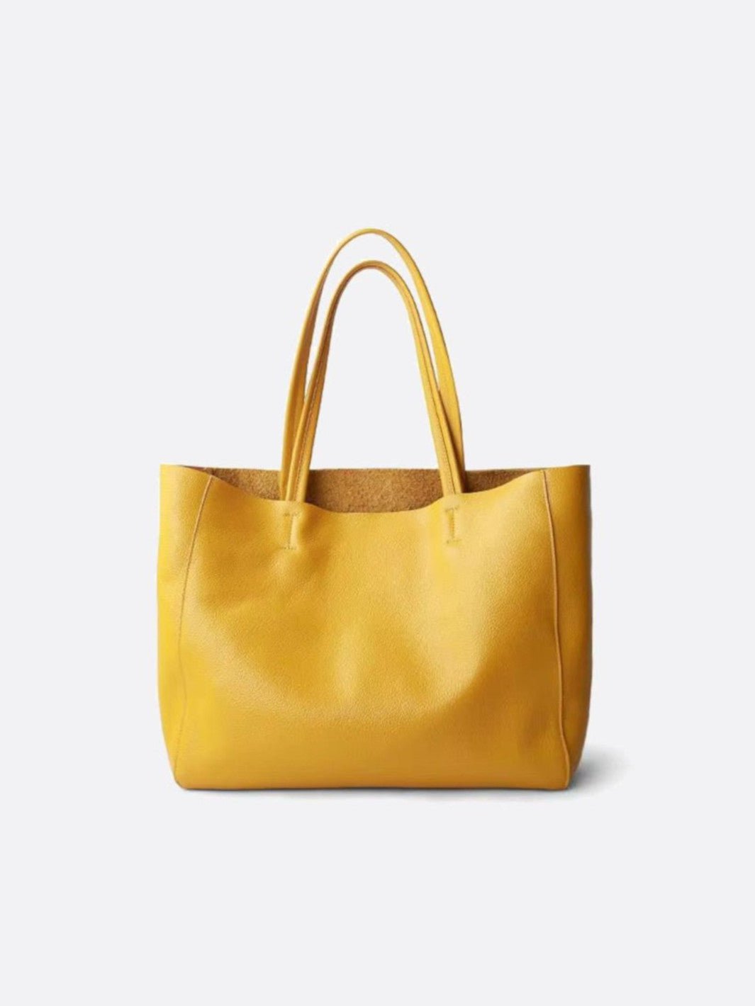 Sac cabas cuir souple jaune