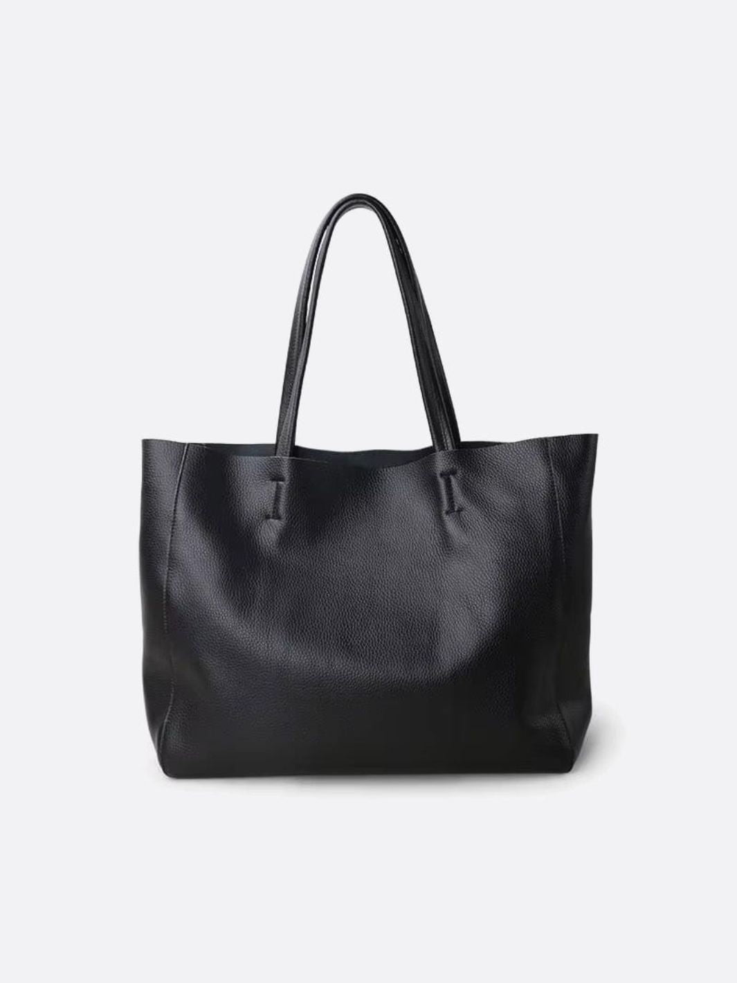 Bag Sac Cabas Noir Cuir Souple Soft Leather Tote Bag – Gonsac