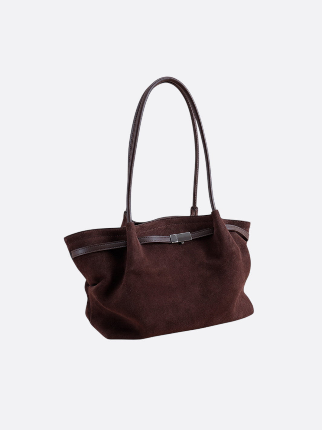 Sac cabas daim marron foncé