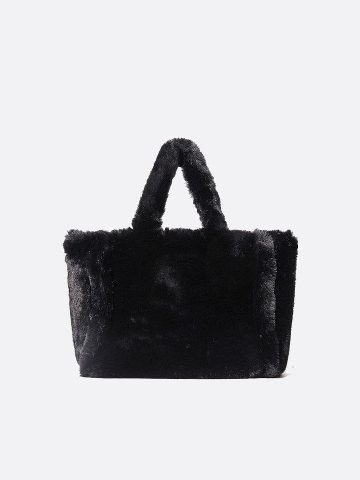 sac cabas noir fausse fourrure