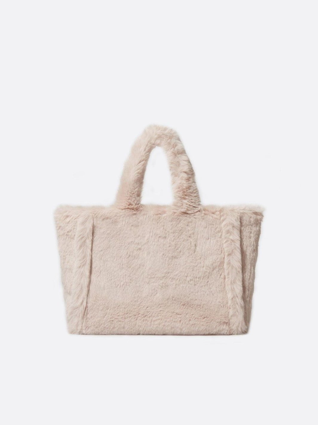 sac cabas rose pâle fausse fourrure