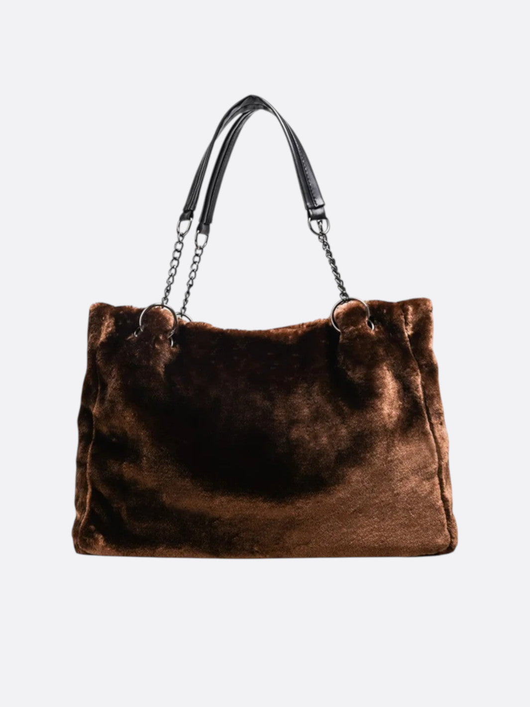 Sac cabas peluche marron