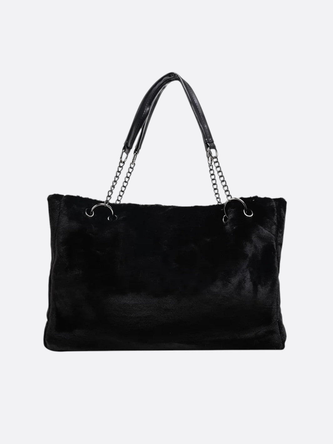 Sac cabas peluche noir