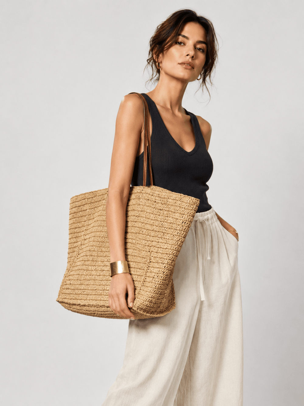 sac cabas raphia femme