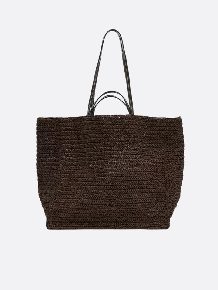 sac cabas raphia noir