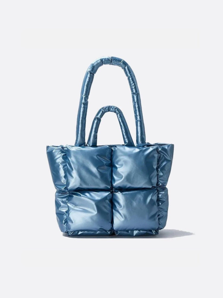 Sac cabas métallisé bleu
