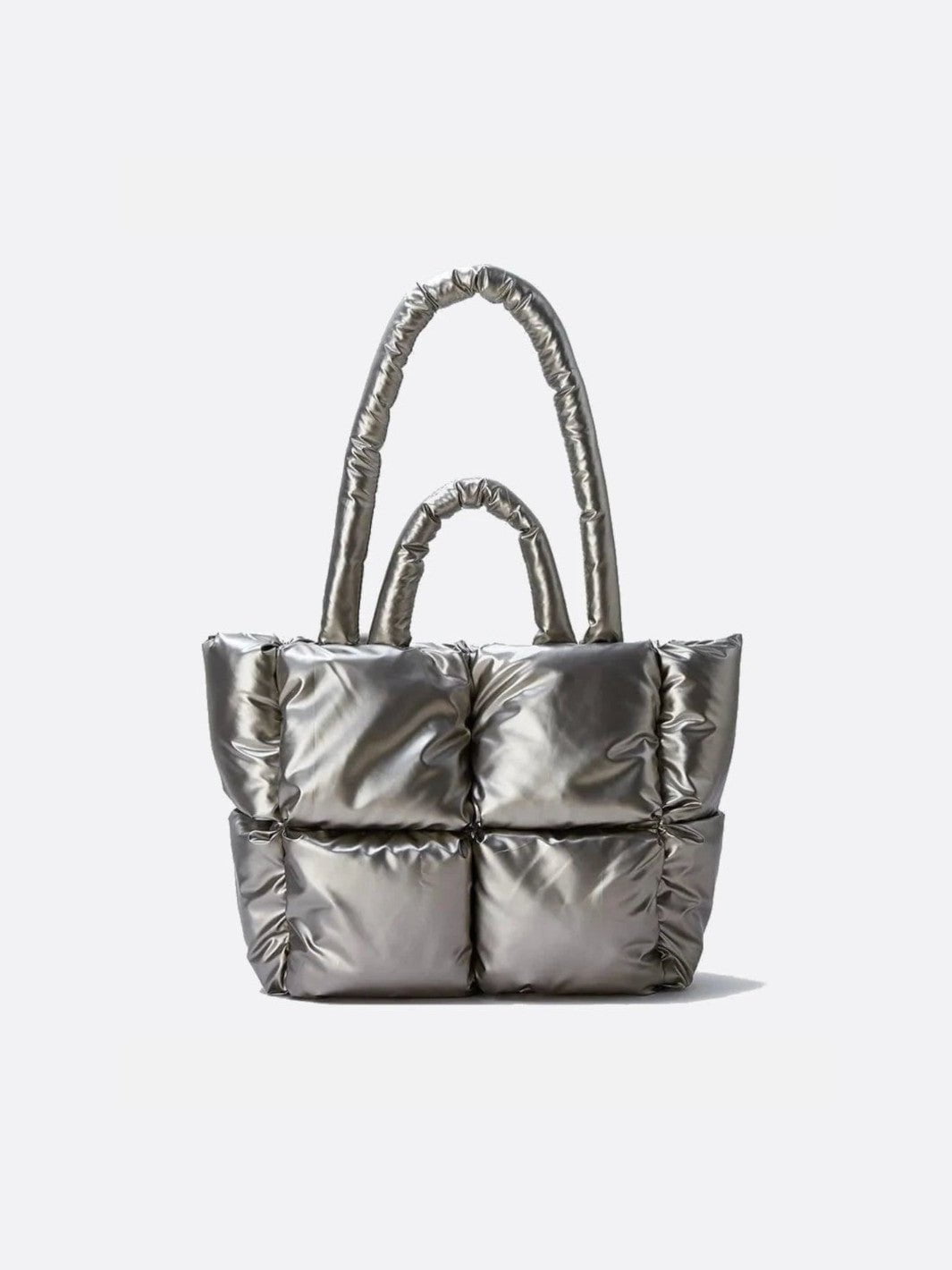 Sac cabas gris métallisé