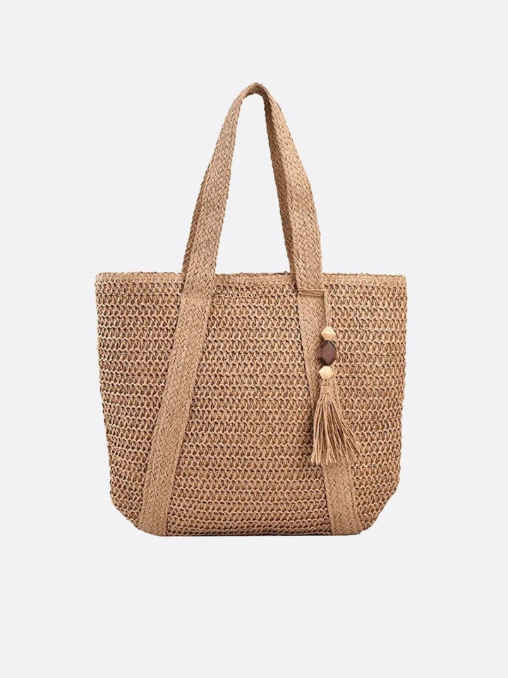 Sac cabas paille marron clair