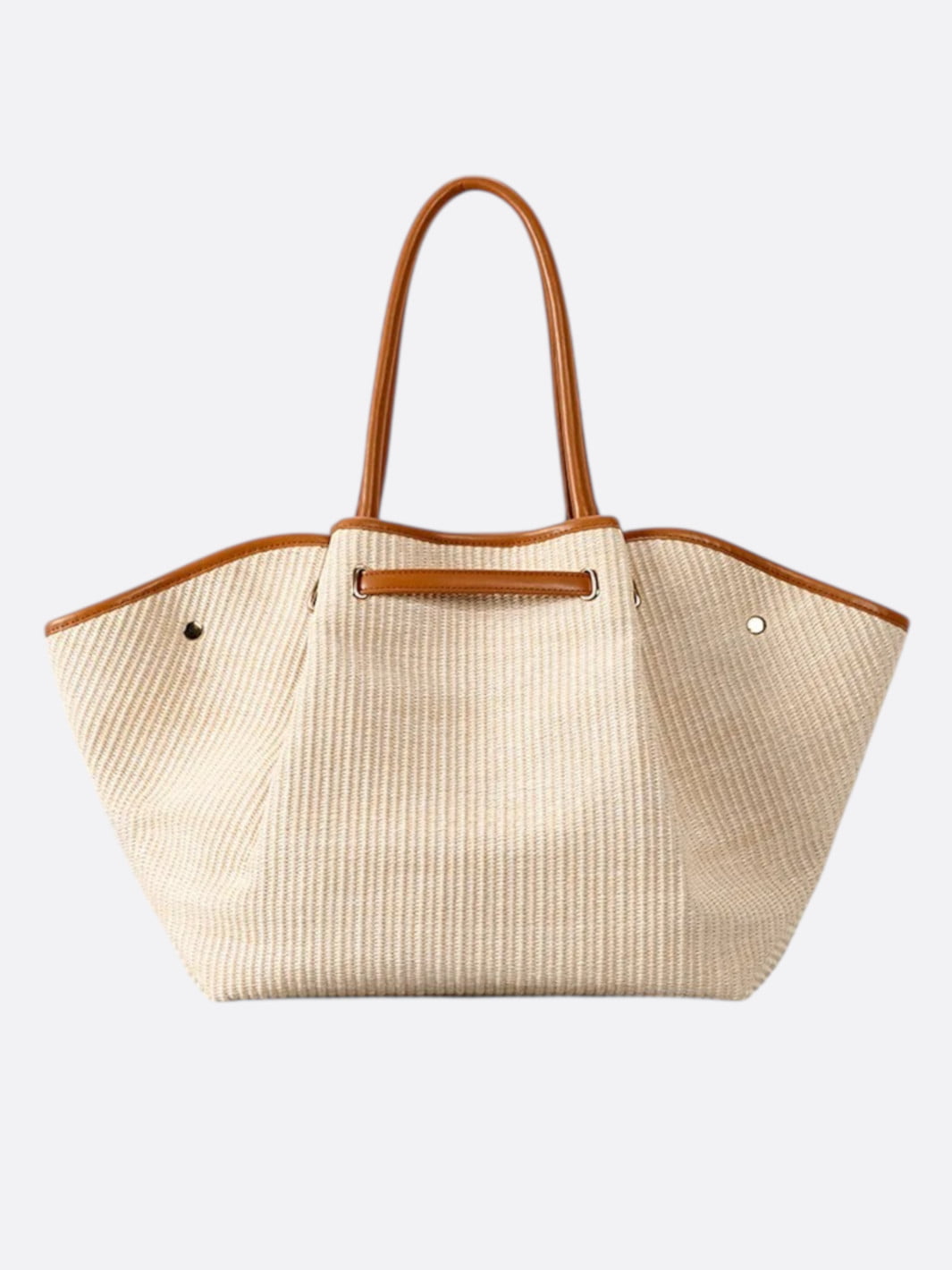 sac paille et cuir camel