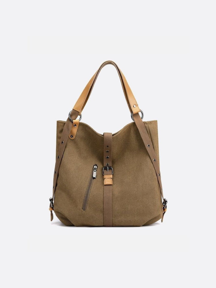 Sac cabas en sac à dos marron clair