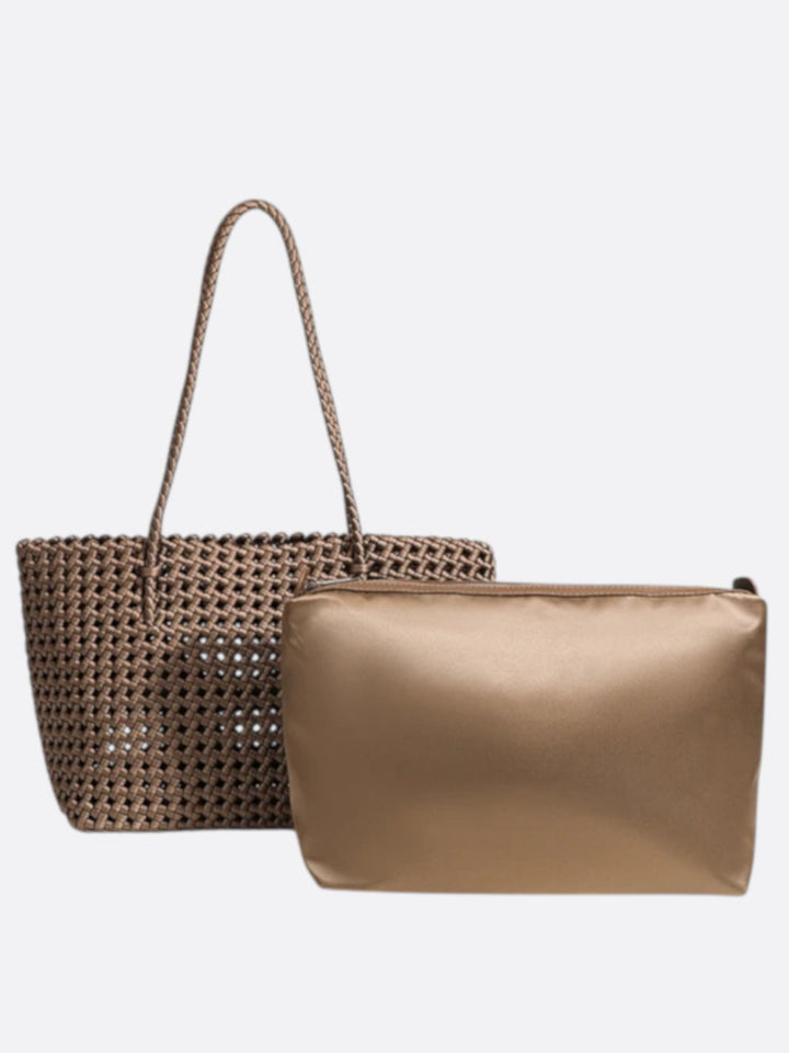 sac cabas tressé avec pochette