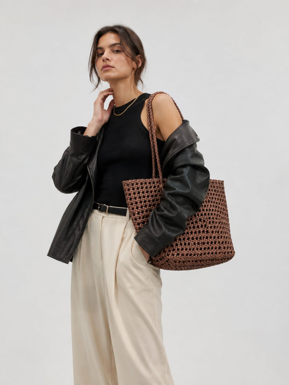 sac cabas tressé femme