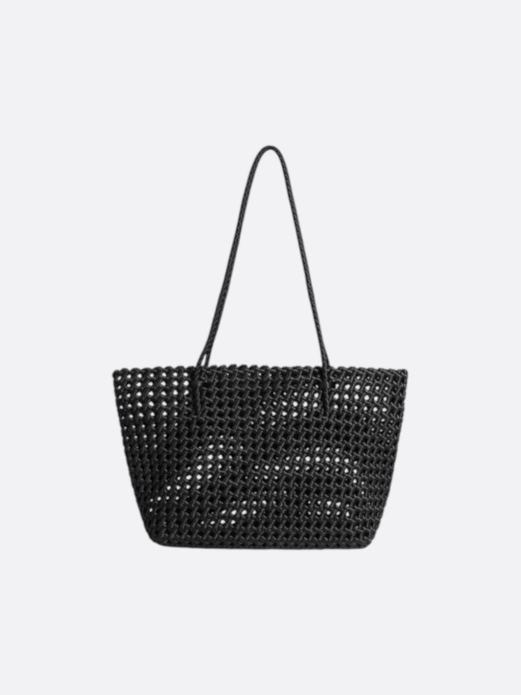 sac cabas tressé noir